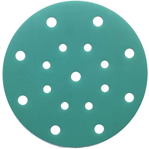 TigerShark 6 Inch Sanding Discs 17 Hole Wet Dry Grit 2000 20pcs Pack Special Anti Clog Coating Film Green Line Hook and Loop Dustless Random Orbital Sander Paper Ultra Fine Cover