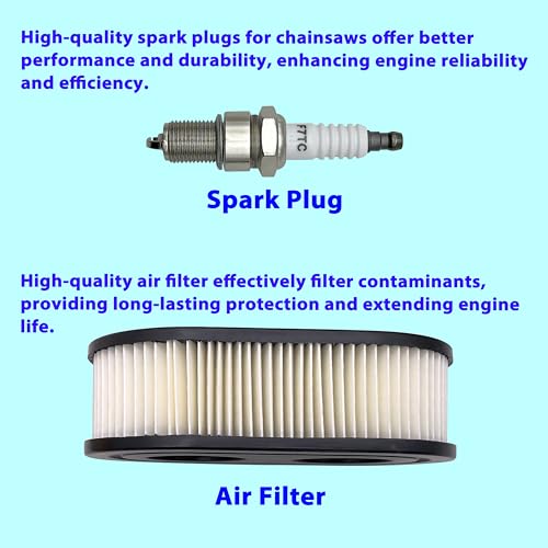 image for LETAYAR Cartridge Air Filter & spark plug for Lawn Mower compatible wi