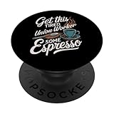 Hol diesem müden Gewerkschaftsarbeiter etwas Espresso Lustiger Gewerkschaftsarbeiter PopSockets mit austauschbarem PopGrip