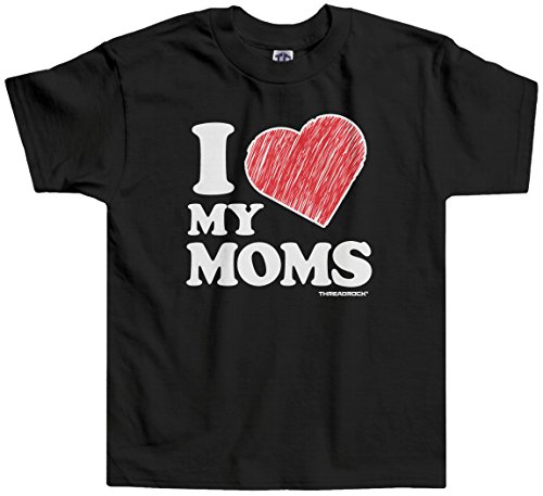 Threadrock Little Boys' I Love My Moms Toddler T-Shirt 2T Black