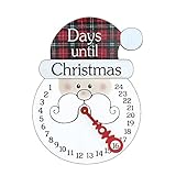 2022 Christmas Countdown Advent Calendar 2022 for All Ages,12IN Wooden Christmas Wreath Decoration for Door Wall Mantel Home Decor Christmas Welcome Sign (Santa Claus)