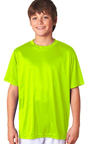 A4 Youth Short-Sleeve Cooling Performance Crew, XL, Safety Yellow