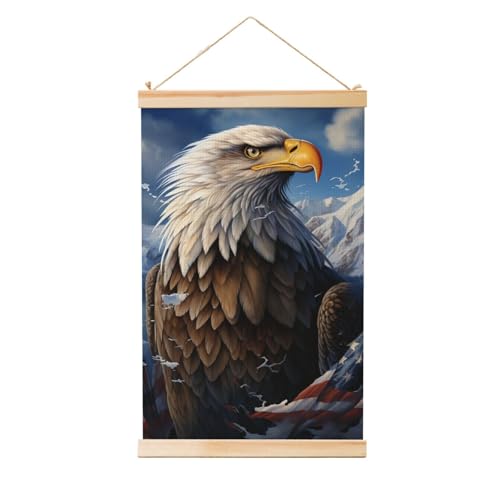 Peinture amusante grand format 91,4x61 cm avec accroche d'affiche en bois aimanté en linteau naturel