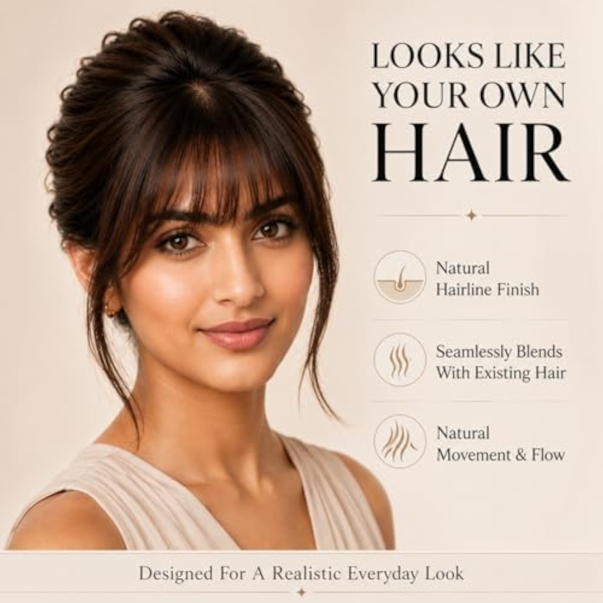 Natural Human Hair Front Bangs Extension