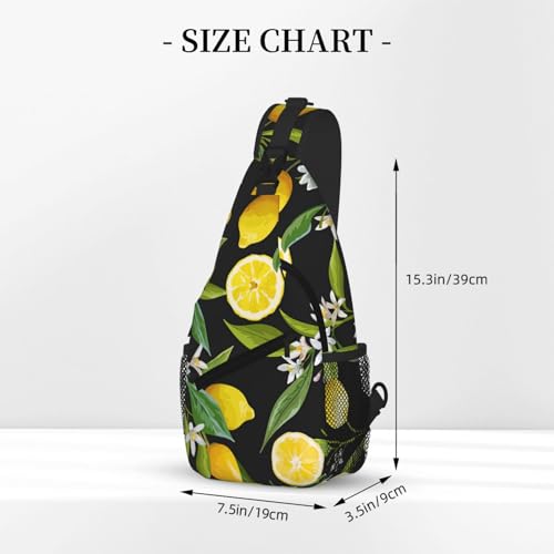 Yellow Lemon Printing Cross Chest Bag Diagonally Cute Prints Suitable For Men Outdoor Hiking Daily Travel Long Trips3