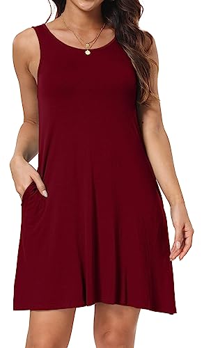 Image of Short /Long Sleeve Women's Cold Shoulder Dress with Pockets Casual Swing T-Shirt Dresses