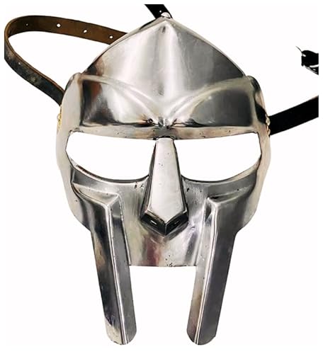 ALADEAN MF Doom Gladiator Face Mask Fantasy Party Costume Roman Gladiators Arena Maximus Helmet mf doom Movie viking Prop (Gladiator Mask)