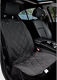 Bonve Pet Dog Front Seat Cover, Waterproof Pets Car Seat Covers with One Dog Safety Belt Universal Size for Cars, Trucks and Suv, Black