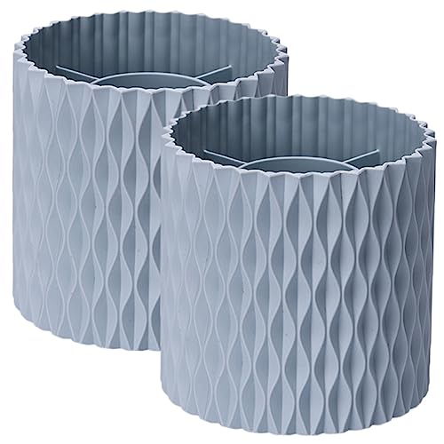 BATHVEVE 2piezas Cubo Giratorio Para Brochas De Maquillaje Organizador De Escritorio Capacidad Para Brochas Cosméticos y Pinceles Para Tocador o Baño Color Azul