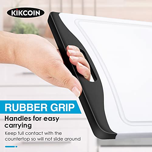 Cutting Boards For Kitchen, Extra Large Plastic Cutting Board Dishwasher Chopping Board Set Of 3 With Juice Grooves, Easy Grip Handle, Black, Kikcoin #TOP2