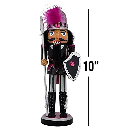 Nutcracker Ballet Gifts, Soldier Nutcracker Christmas Ornaments, Wooden Figure Decoration With Traditional Black And Pink Uniform For Holiday Home Decor, Ideal Xmas Ornament, 10 Inch #TOP1