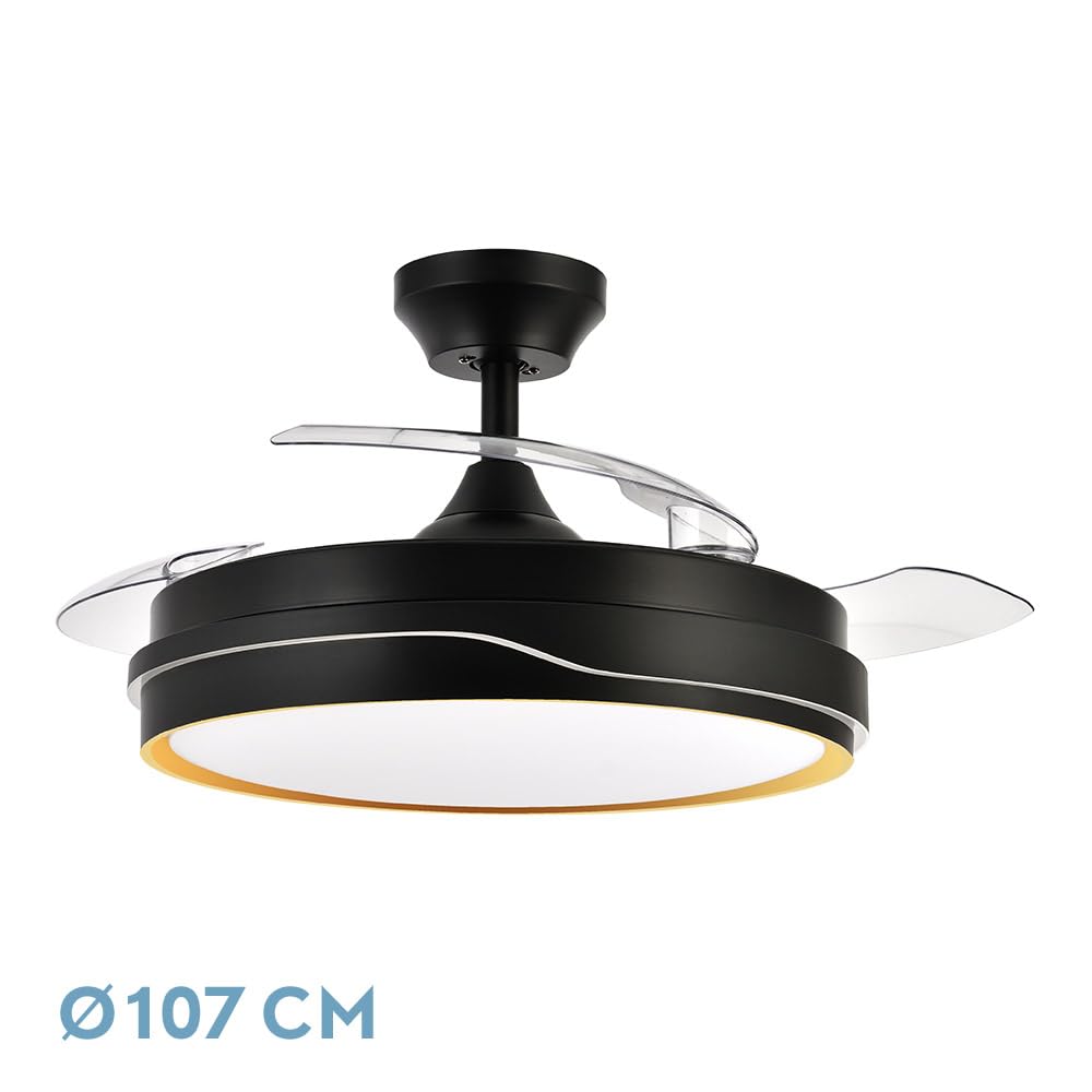 Ventilador De Techo Con Luz LED – 55 Cm, 6 Velocidades, Control Por App Y Mando, Modo Verano/invierno