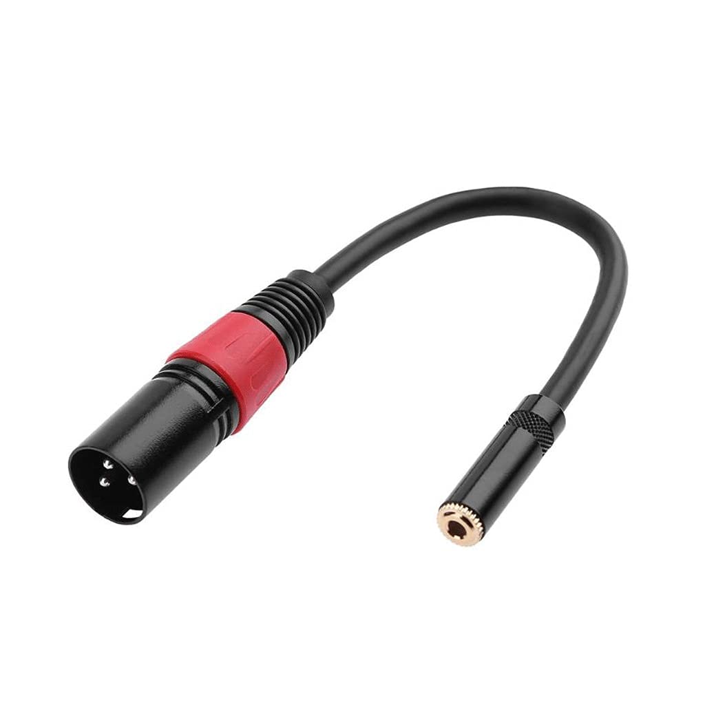 YUTR 0.2m 3-pin Male Plug to 3.5mm 1/8-inch Female Stereo Audio Adapter Microphone Extension Cable
