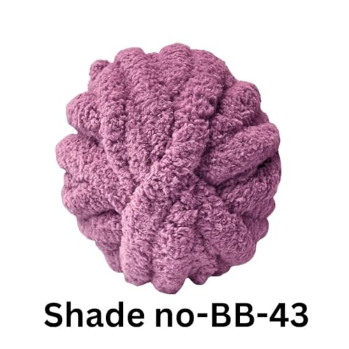 Image of VCR Wine Yarn, 200 Grams Big Chunky Hank, 22 Meters Length, Suitable for Knitting Blankets and Pillows, 100% Polyester Yarn Ball for Crochet DIY, Soft Threads, Pack of 1