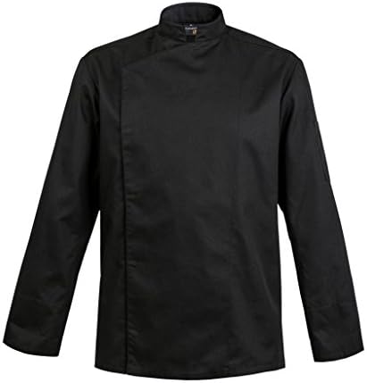 Firenze Long Sleeve Culinary Chef Jacket with Mandarin Collar by Clement Design (S - 32/34 - to, Black)