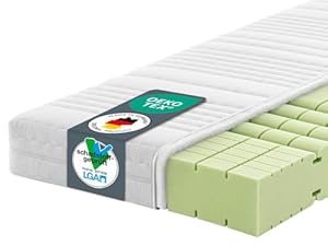 Ravensberger Matratzen HR-Kaltschaummatratze Komfort-SAN® 90x200 cm - Härtegrad H4, fest - Höhe 18cm - 7-Zonen Matratze mit Baumwoll-Doppeltuch-Bezug - Oeko-TEX®-Zertifiziert - Made in Germany