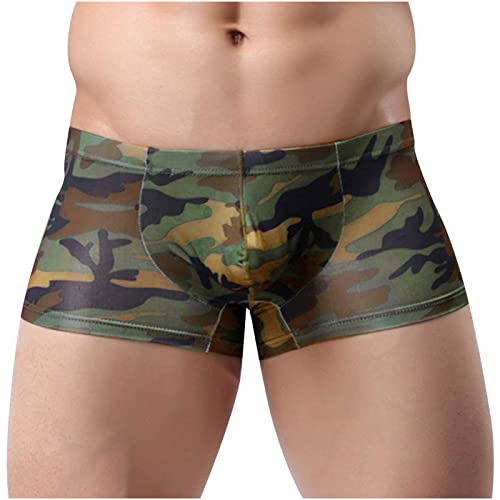 Ctreela Short Leg Boxer Briefs for Men Sexy Bulge Pouch Trunks Camo Underwear Low Rise Underpants Breathable Boxers4