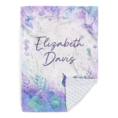 Image of Personalized Baby Blanket for Girls, Custom Nursery Blanket with Name, 30 x 40 Inch Soft Minky Blanket for Baby Toddlers, Newborn Print 15