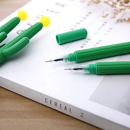 Aimyoo Pack Of 30 Cactus Shaped Ballpoint Black 0.5Mm Gel Ink Rollerball Pen For School Home Office #TOP2