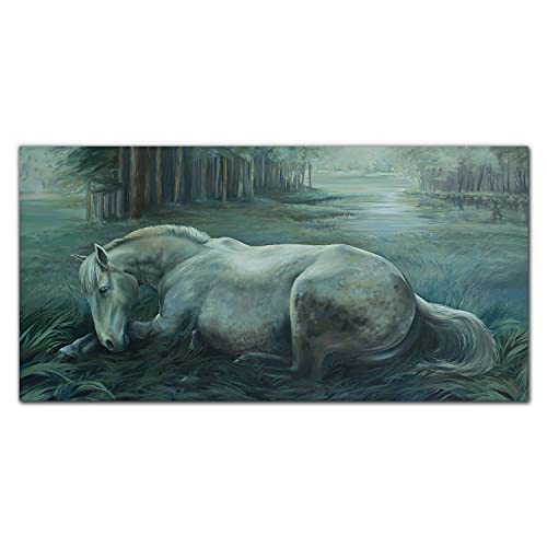 Photo sur verre de cheval sauvage et décoration d'intérieur forêt