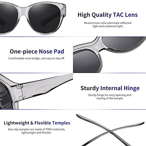 Image of GEGURI Polarized Sunglasses Fit Over Glasses for Men Women, Oversized Square Sun Glasses UV400 Protection Shades