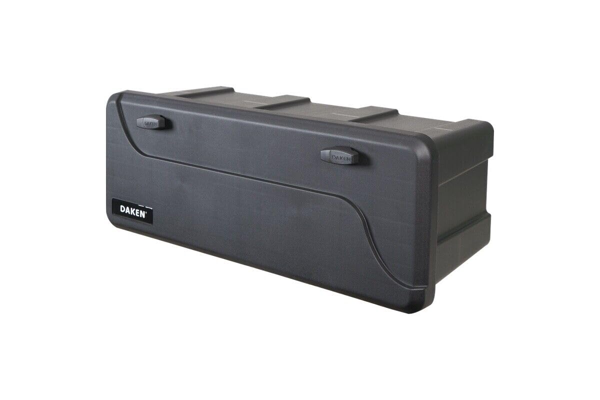 DAKEN Blackit L - 750 x 300 x 355 mm, skrzynka na dyszel z 2 zamkami, skrzynka narzędziowa do przyczepy, skrzynka do przechowywania 50 l (z uchwytem na dyszel V)