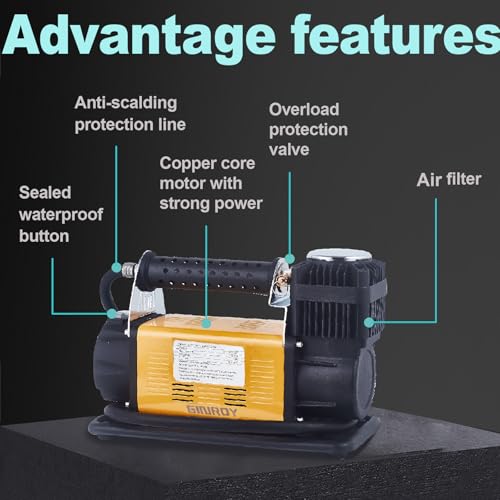 Image of Heavy Duty Air Compressor Kit,Offroad Air Compressor for Truck, Air Pump Max 150PSI for Heavy Duty Car, SUV 4x4 Vehicle RV SUV Tire