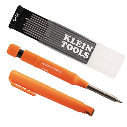 KLEIN TOOLS 80188 Skribes 2.8 mm Mechanical Carpenter Pencil with Built-In Sharpener and 10-Pack...