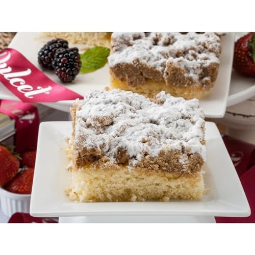 Dulcet Gift Baskets Old Fashioned Favorite Crumb Cake Gift Box of 2 Trays of 8x8 Dessert Cake for Holidays, Birthday, Sympathy, Get Well, & Family or Office Gatherings for Men & Women - Image 3