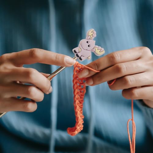 Image of 10 Pack Colorful Deer Knitting Needle Stoppers Knitting Needles Point Protectors Silicone Needle Point Protectors Knitting Accessories and Supplies Knitting Tools