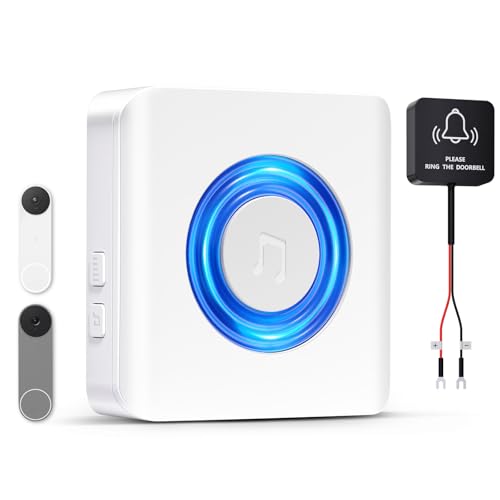 Seektain Wireless Doorbell Chime - Compatible with Google Nest Doorbell (Wired 2nd Gen& 3rd Gen) - NOT Compatible with Google Nest Doorbell (Battery) (1 Video Doorbell Extender 1 Receiver)