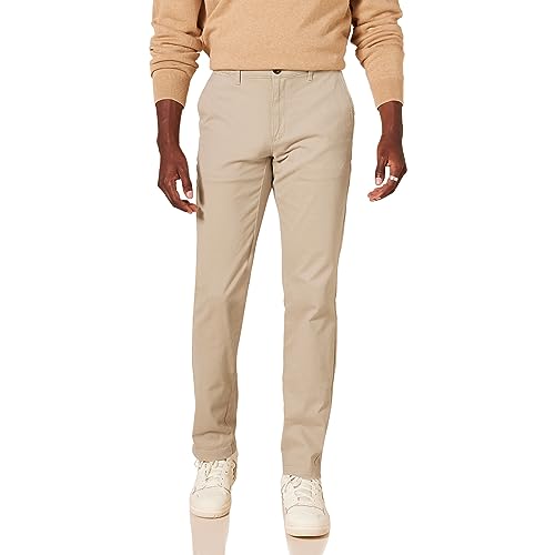 Amazon Essentials Men's Relaxed-Fit Casual Stretch, Khaki, 34W x 30L
