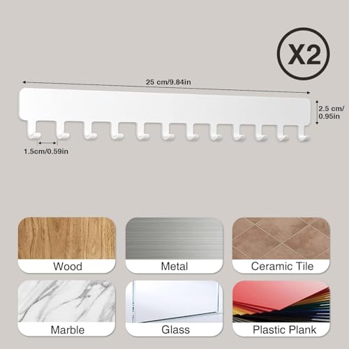 Josmimic Wand Ketten Aufbewahrung Schmuckaufbewahrung: Kettenhalter Kettenaufhänger Ketten Aufbewahrung Hängend Schmuckhalter Wand Weiß 2 PCS