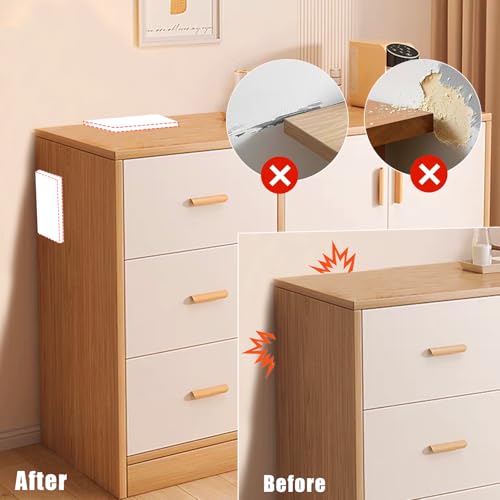 Image of White Baseboard Corners Blocks Self Adhesive, Thickened Rubber Safety Corner Protectors Cushion, Soft Edge Furniture Wall Guards (4 PCS)