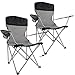 Produktbild Anaterra 2X Campingstuhl, Faltstuhl, Angelstuhl mit Armlehne, Getränkehalter und hoher Rückenlehne, schwarz/grau
