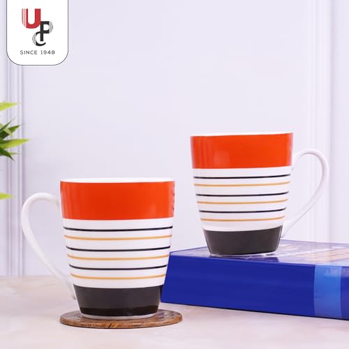 Image of U.P.C. Premium Microwave Coffee Mug Set of 2, Milk Mug for Gift, Microwave & Dishwasher Safe Cup Set of 2, Bone-Ash Free, Crockery Set Ideal for Daily Use & Gifting