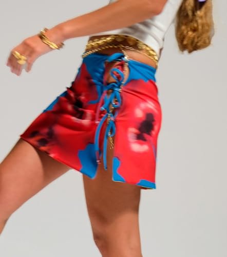 Women Floral Pencil Mini Skirt Y2k High Waist Graphic Bodycon Short Skirts Flower Aesthetic Skirts3