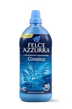 Felce Azzurra - Ammorbidente Lavatrice Classico Concentrato 100 Giorni di Profumo, Bucato Morbido con Oli Essenziali Naturali, 1 Flacone 1340ml (67 Lavaggi) Dermatologicamente Testato 100% Riciclabile