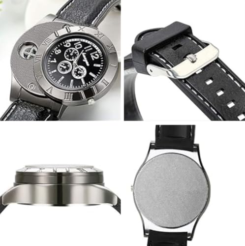 Encendedor eléctrico con reloj de pulsera militar para hombre miniatura 5