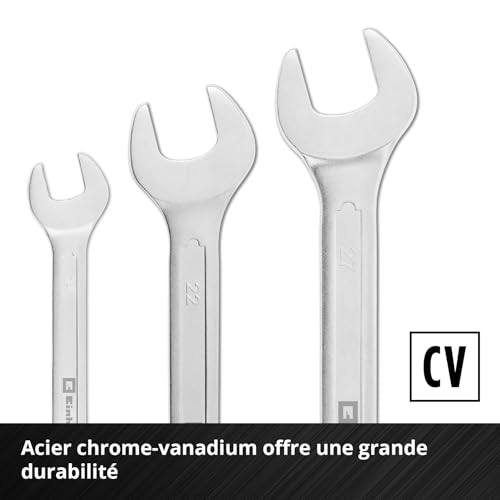 Clés mixtes Einhell E-Case Pad de 6 à 27 mm en acier chrome-vanadium avec module en mousse EVA - 8