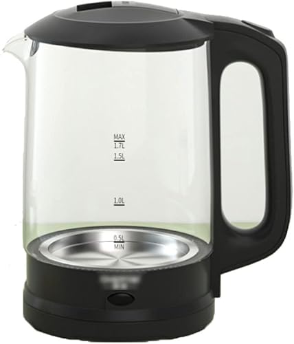Hervidor de agua eléctrico Hervidor eléctrico Hervidor de vidrio 1.7l Hervidor de agua rápido silencioso Hervidor de vidrio iluminador Hervidor de