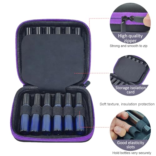 Boite Rangement Huiles Essentielles, Boîte de Rangement d'huiles essentielles pour 12 Bouteilles 5ml 10ml, Organisateur Voyage Étui de Transport pour Voyage et Présentation – vue 6