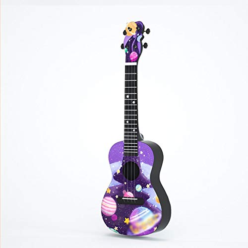 kerryshop Ukulele Ukulele Weiblich Anfänger 24 Zoll Star Galaxy wenig Gitarre Kind Lila Ukulele für Anfänger Cover