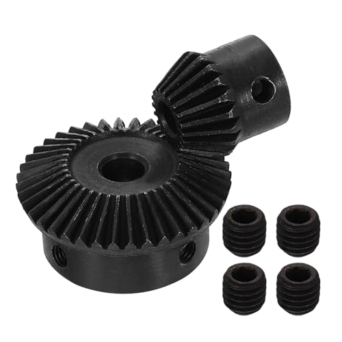 QUARKZMAN 2 Stück Kegelradsatz 1 Mod 1:2 (20T/40T) Gehärteter Stahl Geradkegelrad 90 Grad Lenkmotorgetriebe (6mm/8mm Bohrung)