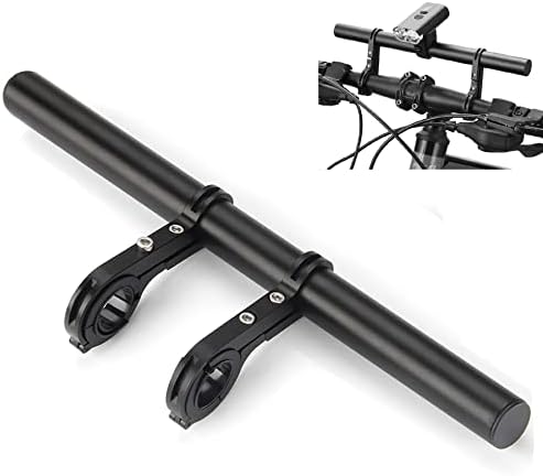 Bike Bicycle Double Handlebar Extender Extension,11.8"(30 cm) Aluminum alloy Super Long Bracket Accessories，For Bike Mounts,Extender Bars, Headlights,Light Lamp,Phone Mount,For 31.8mm/25.4mm caliber
