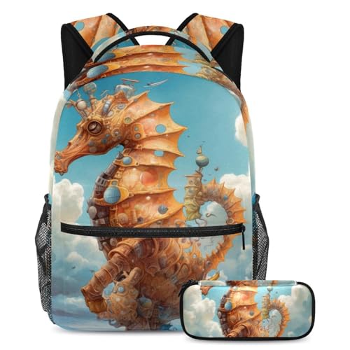 Sac à livres horizon d'hippocampe pour les voyages et les études des jeunes