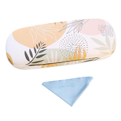 PERFECTSIGHT Étui de protection rigide en cuir synthétique pour femmes, hommes et filles, Feuille blanche., taille unique