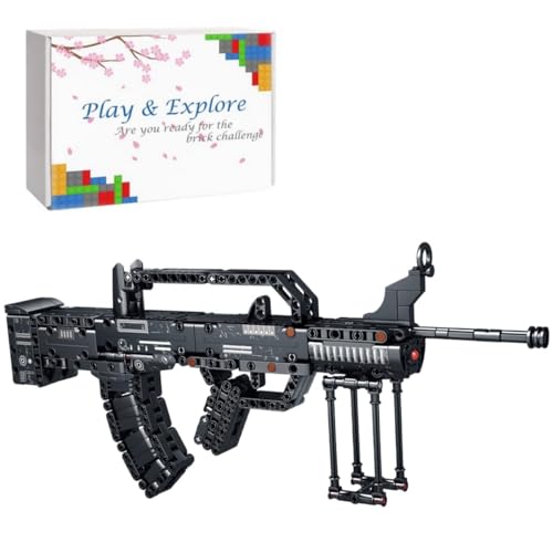 Technik Militaire Arme Blasters, 526 Pièces Fusil Type 95 avec Fonction Tirée, DIY Militaire Modèle de Fusil de Sniper pour Adultes Enfants Compatible avec Lego