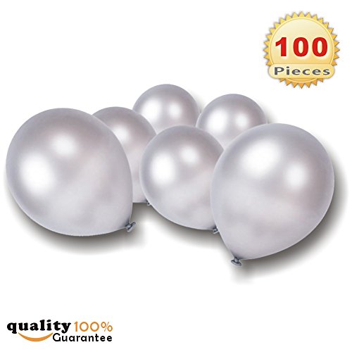 PMLAND 100 Pieces Silver Latex Party Balloons 12 Inches - //coolthings.us