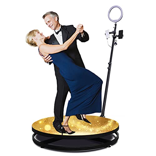 YHUEGH Machine De Photomaton 360°, Rotation Automatique Au Ralenti, Plate-Forme De Selfie Portable, Support De Photomaton pour Les Fêtes, Mariage, Logo Personnalisé Gratuit Cover